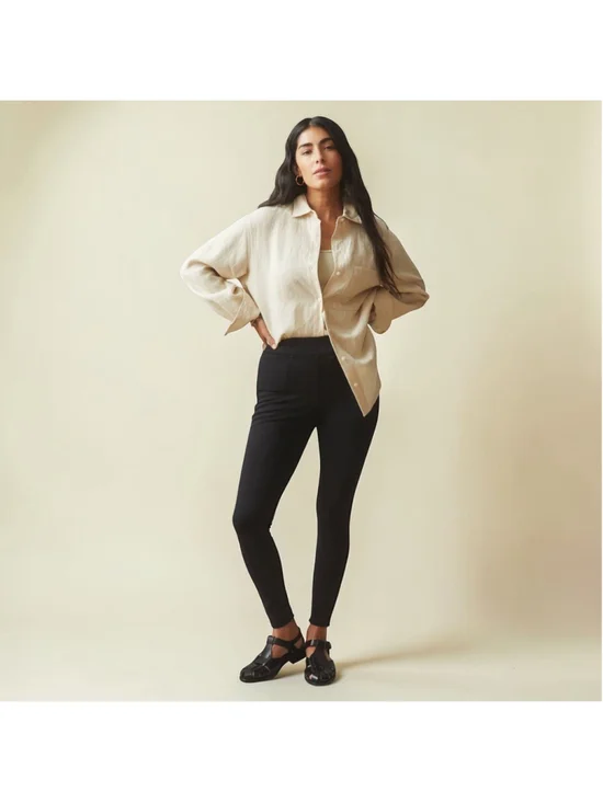 American Giant Ponte Slim Work Pant Black Pull On Size 16 - Picture 11 of 13